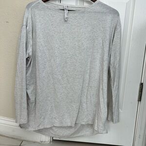 Lululemon Back in Action Long Sleeve Women's Heathered Off White in Pima Cotton